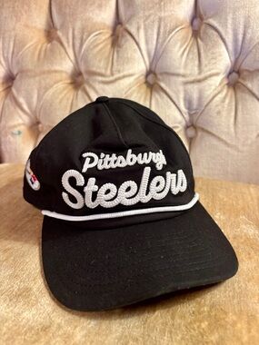 New Era Pittsburgh Steelers Snapback Hat Black Script NFL Football Cap One Size